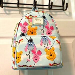 BNWT DISNEY LOUNGEFLY Winnie the Pooh and Friends Balloons Backpack